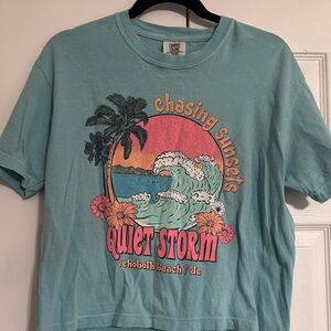 Chasing Sunsets Quiet Storm Women's Teal T-Shirt